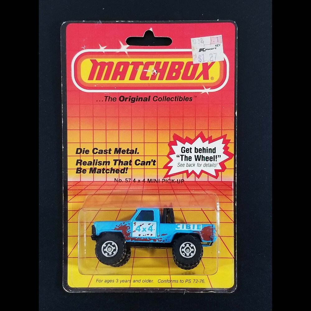 Matchbox 4x4 Mini Pick Up / 1983 / #57 / Blue w/ Cibie Tampo
